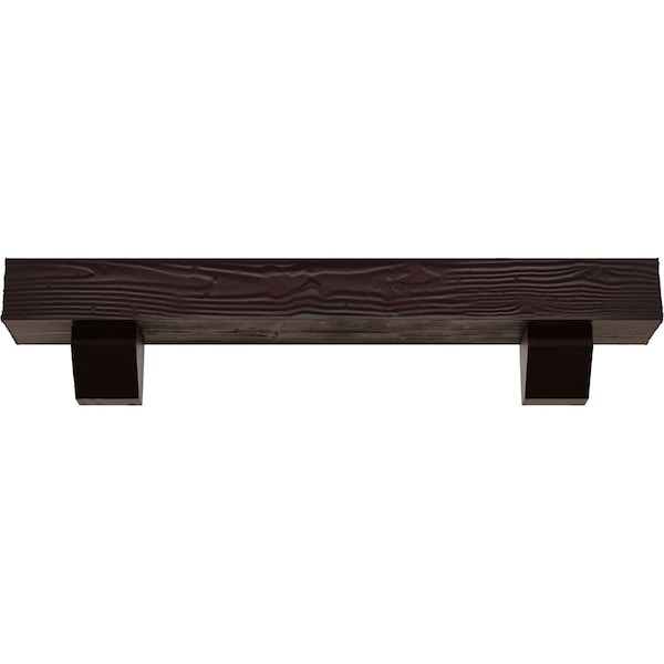 Kit W/ Ashford Corbels, Premium Cherry, 4H  X 8D X 84W Sandblasted Faux Wood Fireplace ManteL